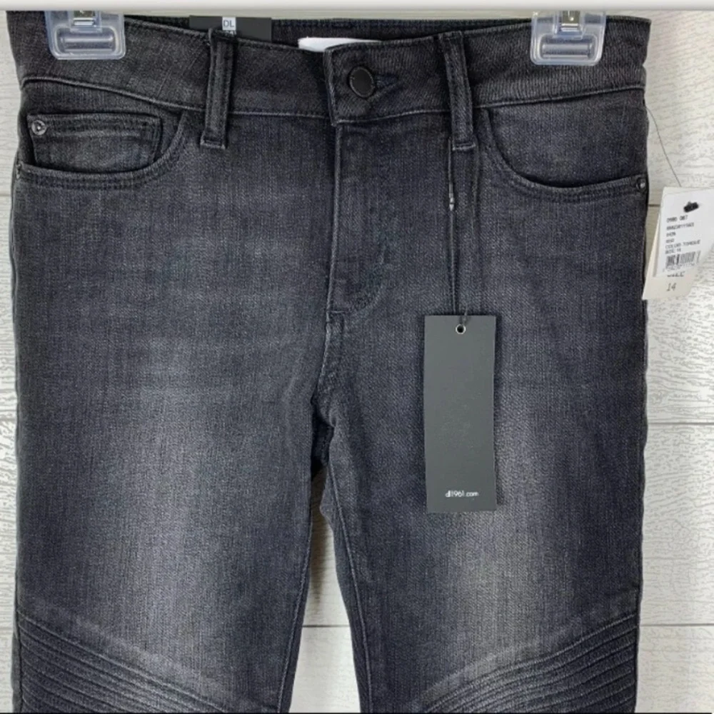 𝅺DL1961 Chloe Moto Skinny Jeans Girl 14 Torque
